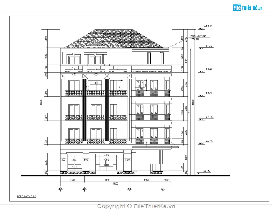 thiết kế khách sạn,Hồ sơ thiết kế,bản vẽ khách sạn,khách sạn 5 tầng,file cad khách sạn 5 tầng